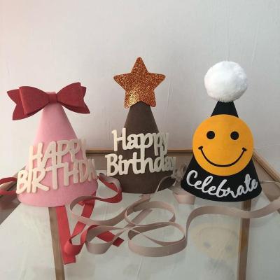 China Recyclable Korean First Year Decoration Party Theme Hat Birthday Baby Instagram Hat Photo Props Sharp Spot for sale