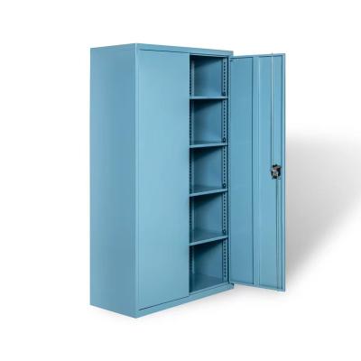 China Garage Shop Tools Style Hot Sale Classic Double Door Work Bench 1.0mm 1000*500*1800mm Light Blue Tool Cabinet For Factory And Storage for sale