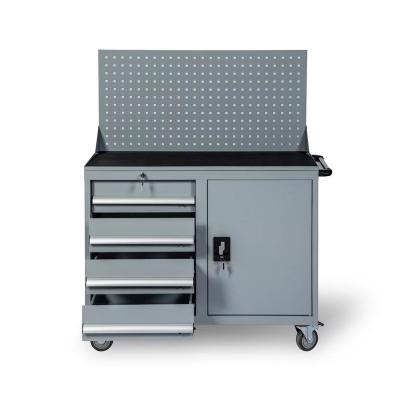 China Long Term Storage Solution Sell Well OMD&OEM Support Heavy Duty Industrial Work Table With Retractable Four Drawer Workbench Caster for sale