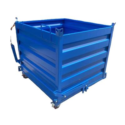 China Building Material Shops Garbage Truck Lower Convenient Logo Self Dumping Forklift Hopper Custom New Design Hopper Trash Can for sale