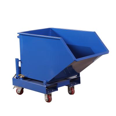 China Building Material Shops Hot Sale Low Price Forklift Waste Self Tipping Bins Tipper Metal Forklift Bin Dumper For Factory Workshop for sale