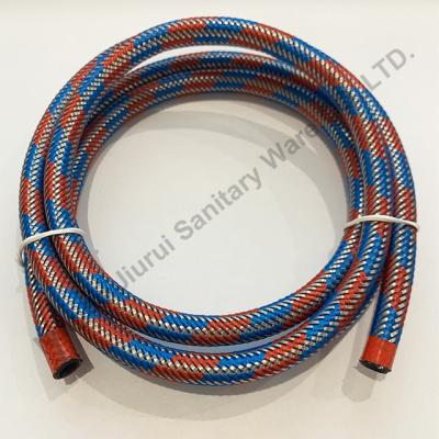 China Traditional EPDM Tube with SS304 and Red Blue Yarn Blend Braiding for Pull Out Shower Hose for sale