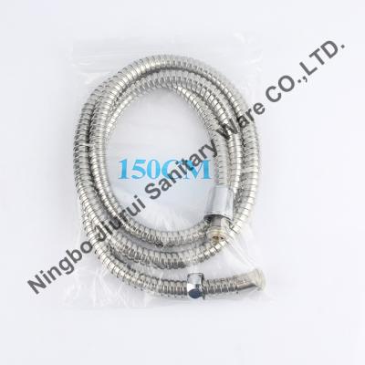 China Traditional Cheap Silver Double Lock Stainless Steel Flexible Shower Hose With PVC Inner Tube for sale