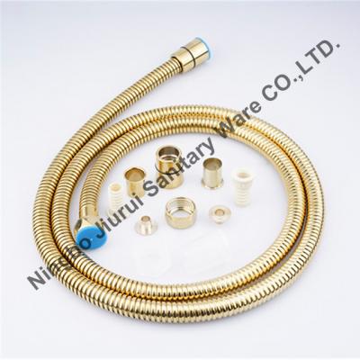 China Traditional High Quality Stainless Steel Gold-plating Flexible Shower Hose Double Lock For Bathroom for sale