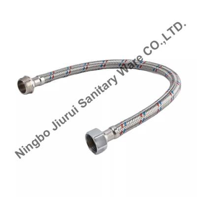 China F1/2*M1/2 Stainless Steel Traditional 202 Wire Braided Flexible Hose With SS 201 Chromed Nut for sale