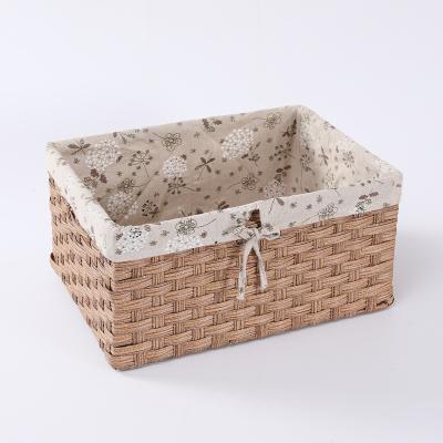 China Europe Trade Price Assurance Cheap Home Woven Plastic Rattan Storage Basket for sale