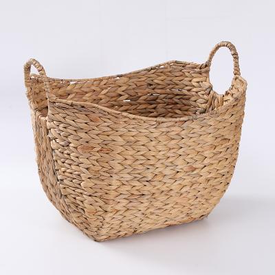 China Eco-friendly Natural Hyacinth Woven Storage Baskets Laundry Water Basket for sale