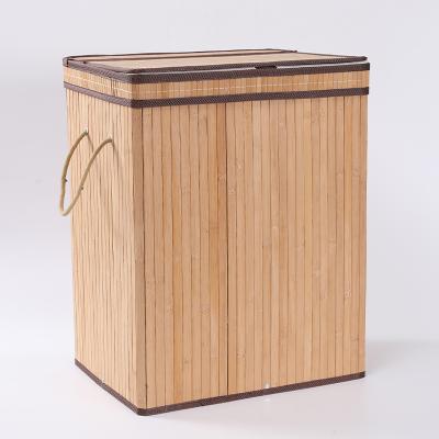 China Universal viable with split fabric liner to hamper bamboo laundry basket for sale