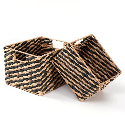 China Viable Storage Straw Home Decor Weaving Water Hyacinth Basket Discount for sale