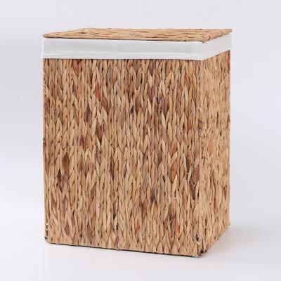 China Best Selling Hand Woven Cube Water Sustainable Hyacinth Storage Basket for sale