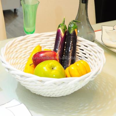 China Feature Viable Handmade Cane Wicker Empty Fruit Storage Basket for sale