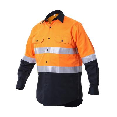 China Customized high quality industrial uniform protective coverall shirt body logo and label whole factory long shirt sale working sleeve for sale