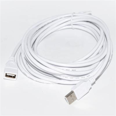 China White Computer 5m USB 2.0 Extension Cable Male To USB 2.0 Female Cable Extended Supplement Cable For Laptop PC for sale