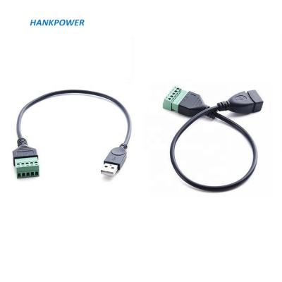 China Multifunctional USB 2.0 Male Female To Solderless Terminal Connector Data Charging Extension Cable for sale