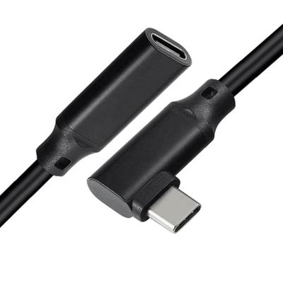 China Fast Charging+Data Transfer 90 Degree Right Angle Type-C 3.1 Male To PD 100W 5A Female Type C 3.1 Data Charging Extension Extension Cable For Laptop for sale