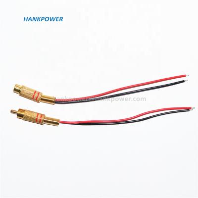 China Speaker Customized RCA Male / Female Plug To Open End Cable Gold Plated RCA Connector Audio Cable for sale