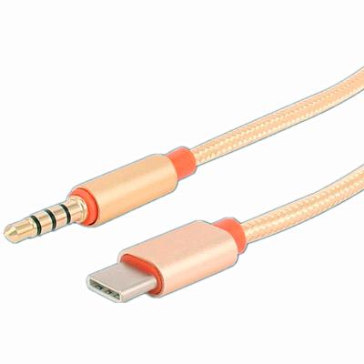 China Aux audio type. USB C Car Cable 1m To Laptop Audio Speaker DC 3.5MM Jack Audio Extension Cable for sale