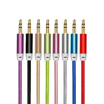 China Speaker nylon braided 3.5 male AUX. 3.5mm Jack Cord to Male Audio Extension Cable for Speaker Car Headphones Laptop Computer for sale