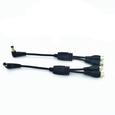 China Customized 2in1 Aerial DC 5.5*2.5mm Male To Female Splitter 2*RCA Audio DC Power Video Cable for sale