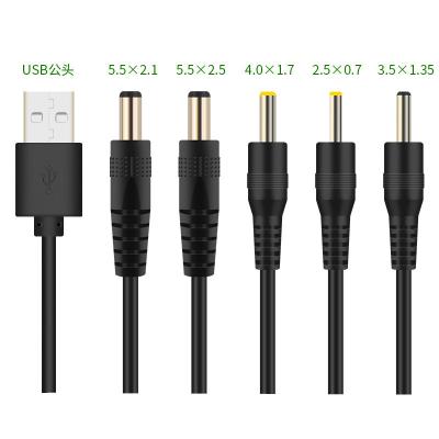 China Wholesale Overhead Power USB A Male To DC5.5*2.5MM/5.5*2.1MM/3.5*1.35MM/4.0*1.7MM DC Male Plug Power Cable For Mini High-rise Table Lamp speaker for sale