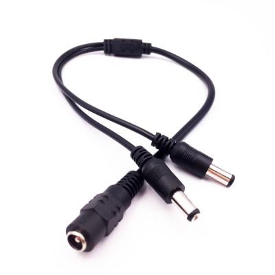 China Wholesale 2in1 overhead running dc 5.5*2.1mm female to 2*female splitter DC power cable 12V DC power cord 40CM for sale