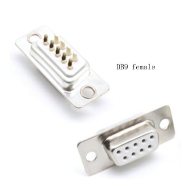 China DB9 Computer Serial RS232 Connectors 9 Pin Dual Row Row Soldered Head Male And Female DB Connector Housing for sale