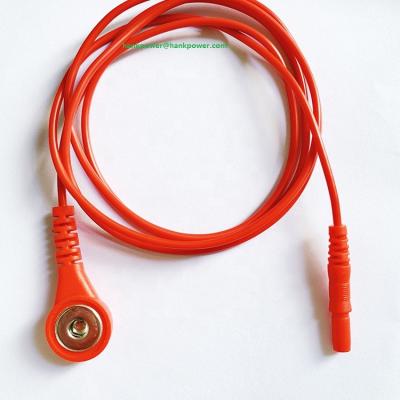 China Colorful Snap Snap Cable 4.0MM PVC ECG Electorde Button To Din 1.5mm Style Holter ECG Cable for sale