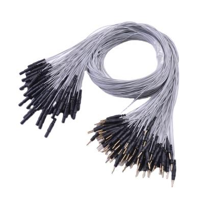 China Customize available DIN 1.5MM 2.0MM male to female electrode pin lead wire ecg eeg cable for sale