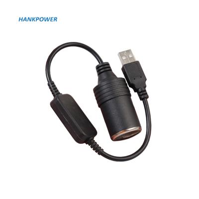 China Car Charger For Auto Accessories USB To Car Cigarette Lighter Plug Converter Cable USB 5V To 12V Converter Adapter for sale