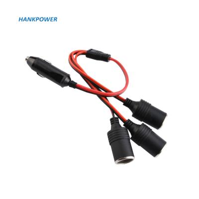 China Car Charger 3 in 1 Car Cigarette Lighter 12v 24v Power Charger Adapter Splitter Male 1 to 3 Female Socket Plug Extension Cable for sale