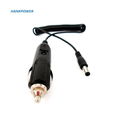 China Car charger customize DC5521 dc 5525 plug to lighter car charger power connector car cigarette socket spring cable for sale