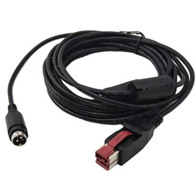 China Original connector cable factory produce 3pin Mini Din to 24v powered USB cable for POS and printer for sale