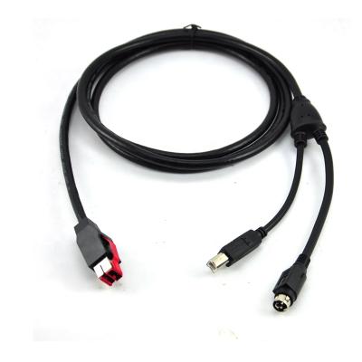 China Original Connector 24V USB Powered USB Plug To Mini DIN 3pin+DC5.5mm Cable For POS SYSTEM for sale