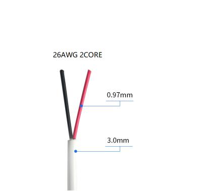 China High quality underground cable 2core wire ul2464 26AWG white cable wire roll for sale