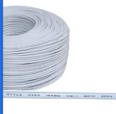 China AWM 2464 2core 18AWG DC Power Electrical Cable Wire Underground White Roll for sale