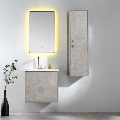 China Modern Stainless Steel Vanity Bathroom Vanity Cabinets Mirrored Vanities With LED Light for sale