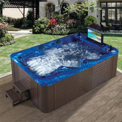 China Hydromassage Hot Tub 126 Inch Large Whirlpool Spa Bathtub Massage 10 Person Freestanding Outdoor Bath With Tub for sale