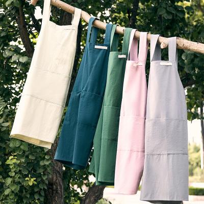 China Unisex styles Wholesale Cheap Customise Color Size Work 100% Cotton Chef Cooking Cafe Restaurant Aprons for sale