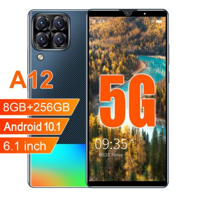 China Dual SIM Card 8gb+256gb I12 Pro+ 10 6.1 Inch Android Smartphones 5g Core Left 4 Mobile Phones Mtk6889 Camera Face ID Unlock Dual Sim Mobile Phone for sale