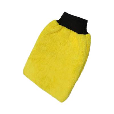 China Car Wash Coral Velvet Car Wash Glove Microfiber Wash Large Size Glove And Water Absorption Wash Gloves for sale