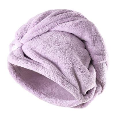 China Ultra Viable Microfiber Coral Fleece Hair Towel Wrap Plush Hair Drying Hat Coral Velvet Fast Drying Hair Turban for sale