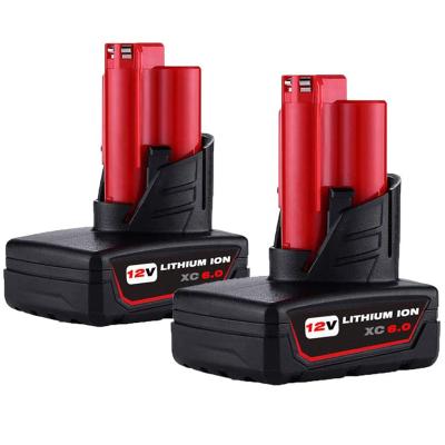 China Power Tools 12V 6000mAh MIL-M12B Rechargeable Power Tool Battery For Milwaukee M12 Series 48-11-2402 Drill Battery Pack 48-11-2411 for sale