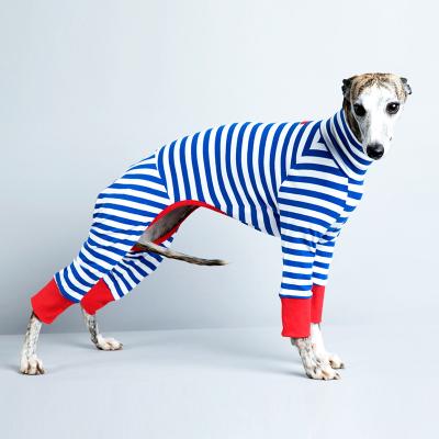 China New Cotton Vest Sustainable Breathable Striped Slim High-End Quadruped Pet Clothes Love Supplies for sale