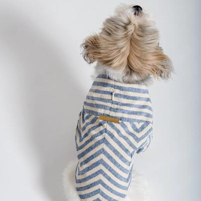 China Viable Small Medium Large Dogs Stripes Breathable Cotton Dogs T-Shirt Gentleman Fashion Shirts Love Stripes for sale