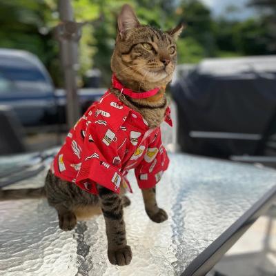 China Summer Beach Flower Shirts Viable Cute Soft Comfortable Hawaiian Style Printed Dog Clothes for sale