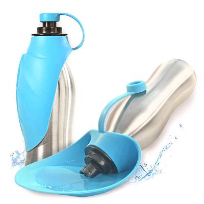 China Viable Hot Selling 304 Stainless Steel Bottle Silicone Lid Dog Drinking Water Bottle For Hike for sale