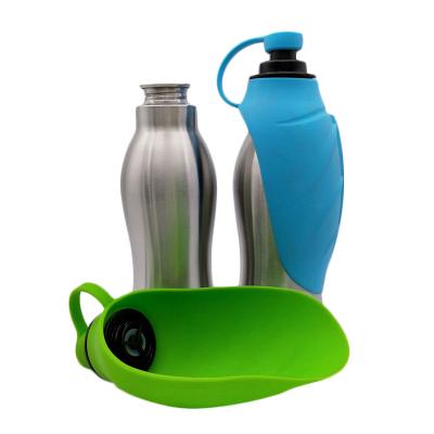 China Sustainable Wholesale Reusable Portable Stainless Steel Pet Water Bottle With Lid for sale