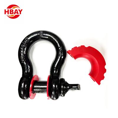 China High Strength Marine Black Painted Bow Shackle American Heavy Industry Type With Safety Pin for sale