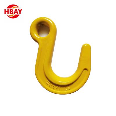 China Heavy Industry Lifting Hook Rigging Yellow Paint Eye Hook With Latch for sale