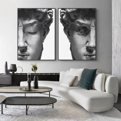 China Modern Black and White Michael Angelo David Sculpture Canvas Wall Art Painting Print Home Decoration for sale